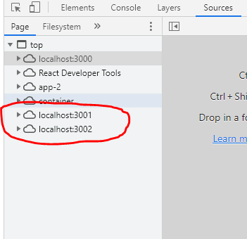 Apps coming from different ports